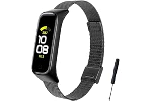 SenMore Pasek do Samsung Galaxy Fit 2, metalowy pasek ze stali nierdzewnej do Samsung Galaxy Fit 2, zamienny pasek na nadgarstek