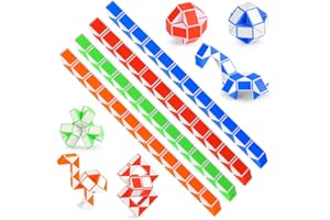 O-Kinee 12 Packung 24 Blöcke Mini Schlange Würfel,Puzzle Magische Schlange Spielzeug,Magische Geschwindigkeit Würfel,Mini Puzzle Würfel Spielzeug,für Kinder Party Tasche Füllstoff Zufällige Farbe