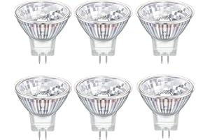 Blakapoo Lampadine Con Riflettore MR11 GU4 20W 12V, Lampadina GU4 Dimmerabile, Bianco Caldo 2800K, Con Copertura In Vetro, Diametro 35mm, Base 2 Pin, per Luci armadi, Luci da Incasso, Confezione da 6