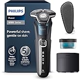 Philips Shaver Series 5000 – Elektrischer Nass- und Trockenrasierer mit SkinIQ Technologie, ausklappbarer Trimmer, Transportt