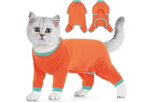 PUMYPOREITY Sphynx Pull de toilettage anti-rayures pour chat Sphynx - Pour récupération post-chirurgie - Empêche les animaux de compagnie d'interférer avec leurs plaies (orange, taille 2XL)