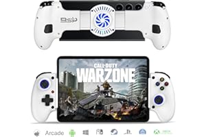 arVin Controlador de juego Bluetooth para iOS/Android/Switch/PC/Xbox con ventilador de refrigeración semiconductor/Turbo/Hall Joystick y disparador, joystick inalámbrico para iPad/Samsung Tablet Play