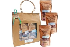 LES PRALINES À L'ANCIENNE Pralines à l’Ancienne - Coffret Cadeau Pralines « Les Amandes en Folie »- Chouchous Friandise Artisanale - 3 Sachets- Fleur de Sel/gingembre, Fleur de Sel/Piment doux, Amandes - Fabriquées en France