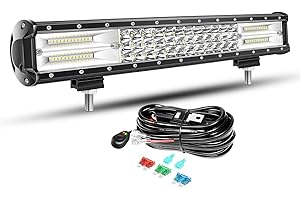Willpower Barre LED 43cm 17'' 252W Avec Faisceau de Câblage - Rampe 12V 24V Étanche Pour 4x4, Voiture, Tracteur, Camion, Quad, Véhicule, Bateau - Phare de Travail, Projecteur