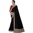 DRAVINAM Trends Women's Embroidered Silk saree with Unstitched Embroidered Blouse Piece