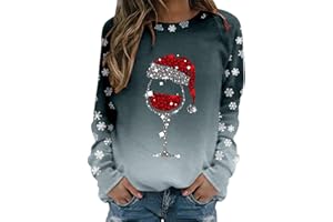 DSQSASAHIP Damen Pullover Weihnachten Weihnachtspullover Langarm Oberteile Weihnachtspulli Weihnachtsmann Christmas Sweatshirt Xmas Pulli Shirt Winter Rundhals Langarmshirt