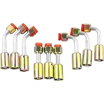 Wisepick Raccords Climatisation AC #8 & #10 90° Femelle O-Ring Beadlock – Avec Soupapes R134a Haute/Basse Pression – Installation Facile