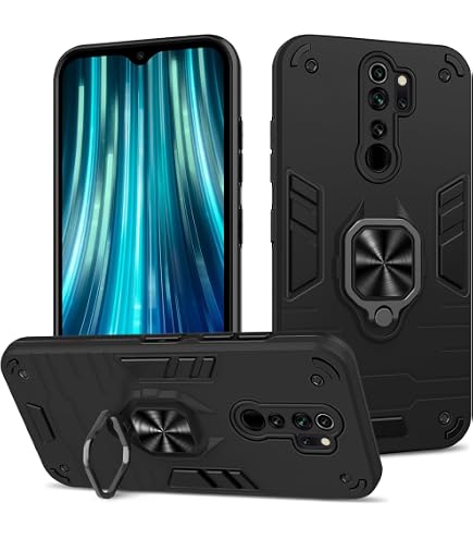 Custodia Per Xiaomi Redmi Note 8 Pro – Ibrida TPU/PC Antiurto Con Anello Girevole 360° E Copri Fotocamera Scorrevole – Verde