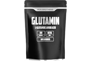 ‎IRON BROTHERS L – Glutamin Pulver Geschmacksneutral von IRON BROTHERS – 500g Beutel – Vegan, Glutenfrei und Laktosefreie Aminosäure zur Regeneration & Erholung in Premium Qualität – Reinste Form ohne Zusatzstoffe