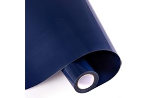 Whaline Heat Transfer Vinyl Set, 12In x 10FT Navy Blue Heat Transfer Paper, Permanent Adhesive HTV Iron On Vinyl, Backed Vinyl Rolls for DIY T-Shirts, Hat, Clothing, Birthdays, Silhouette Cameo