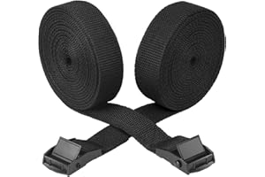 Noosverl 2 sztuki pasów mocujących / wielofunkcyjne pasy mocujące z metalowymi klamrami, wytrzymały pas mocujący z zamkiem zaciskowym, do roweru, motocykla, samochodu, transportu (300 x 2,5 cm
