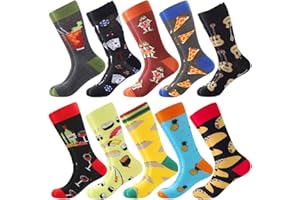 BONANGEL Chaussettes amusantes pour homme, colorées et amusantes à motifs, en coton peigné, chaussettes de bureau, mi-mollet cool, design unique et frappant