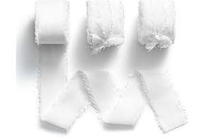 MORSUNBELA Cinta blanca para regalo, 19 m x 2,5 cm, cinta decorativa para bodas, fiestas, ramos de novia