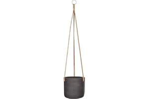 ‎FINESTGREEN Finestgreen Hängendes Pflanzgefäß Charlie Schwarz | Hängender Blumentopf zum bepflanzen | Urban Gardening Pflanzenampel Betonoptik (M Ø:18 H:17,5 cm) | Pottery Pots
