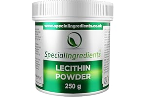 SPECIAL INGREDIENTS Lecytyna w proszku, 250 g, jakość premium, odpowiedni dla wegan, bez GMO, bez glutenu, pojemnik nadający się do recyklingu