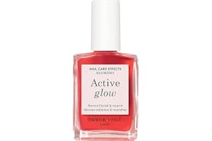 Nail Strengthener & Pink Nail Polish/Vernis à Ongle Active Glow Raspberry | By Manucurist - Ultra-Glowy 2 in 1 Nail Concealer - Clean & Natural: Sweet Almond Oil for Nourished Nails - 15ml