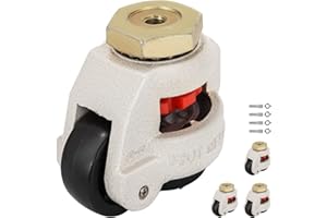 VEVOR 4 Pack Leveling Caster GD-80S Stem Mounted Footmaster Leveling Caster 1102lbs per Leveling Caster Wheels Nylon Wheel and NBR Pad (GD-80S)