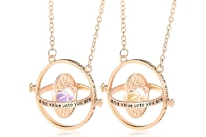 SALGIA 2 Piezas Collar con Reloj de Arena,collar giratiempo hermione,giratiempos de hermione granger,para Colección de Regalos de Fans o Decoraciones Mágicas para Disfraces Cosplay