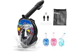 Full Face Snorkel Mask Adult Professional,Ultra-Clear 180°View Full Face Diving Mask,Anti-Fog Anti-Leak Scuba Diving Mask,Det