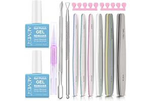 HILARECO Dissolvant Magique,Magic Remove,enlever, élimine le Vernis à Ongles Gel Soak-Off en 3 à 5,Poussoir à Cuticules and Manicure file