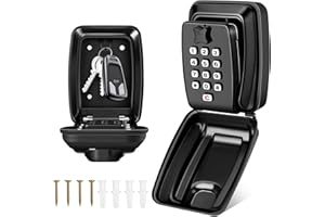 BlueEour Key Safe Wall Mounted With 12-Digit Password, Waterproof And Anti-Theft Key Lock Box Wall Mounted Suitable For Homes, Apartments or Outdoor Garages Schools