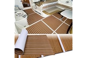 Hzkaicun Imitación de Teca Sintetica Barco Espuma EVA Suelo para Barcos 240x112/90/55/41cm Autoadhesiva Estera Antideslizante Alfombras Marino Motora RV Yate Kayak de Pesca Hoja de Cubierta Piscina