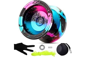 FETESNICE Yoyo Professionelles Nicht reagierendes DNA-Yoyo für Kinder, Erwachsene, Anfänger, Metall-Trick-Schmetterlings-Yoyos mit Ersatz-Kugellager-Saiten