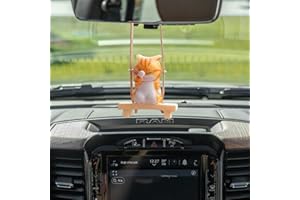 OOTSR Zawieszka w kształcie kota, lusterko do zawieszenia, kreatywna zawieszka do lusterka wstecznego, miniaturowa dekoracja samochodu, prezent, akcesoria do zawieszenia wnętrza samochodu