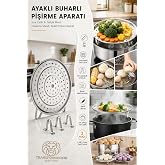 Transformacion Inox &Ccedil;elik Ayaklı Buharlı Pişirme Aparatı - 24 cm &Ccedil;ok Ama&ccedil;lı Tencere İ&ccedil;i Haşlama Standı 722697