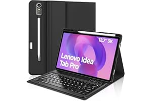 JADEMALL Custodia con Tastiera per Lenovo Idea Tab Pro 12.7" 2025, Italiano QWERTY Tastiera Bluetooth Staccabile per Tablet Lenovo Idea Tab Pro 12.7 Pollici 2025 TB-375FC, Nero