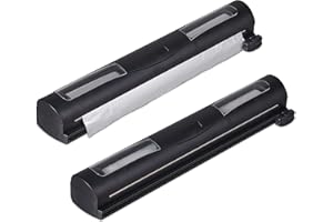 Relaxdays Ensemble de 2 coupe-film, pour aluminium et film plastique, fenêtre de visualisation, séparation fluide, distributeur de film, noir, 5 x 37 x 8 cm