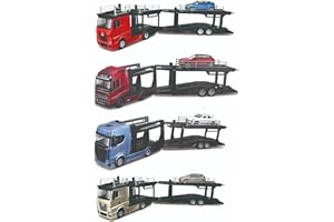 BBURAGO Camion Bisarca con Auto Bburago - Modellino Realistico Camion con auto in Scala 1:43 (Scelta Casuale tra i Modelli Disponibili), Licenza Ufficiale, Età consigliata 3+ Anni