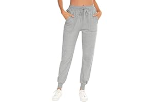 Aseniza Pantalon Chandal Mujer 100% Algodón Pantalones Deportivos Mujer Verano con Bolsilpara, Pantalon Chandal Mujer Largo Talla Grande para Gimnasio Deportes Correr Jogging
