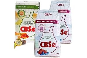 YERBEE CBSé Yerba Maté Fruits de la Forêt 2x0.5 kg + CBSé Yerba Maté avec Fruits Tropicaux 0.5 kg |Thé maté d'Argentine | Boisson revigorante et énergisante