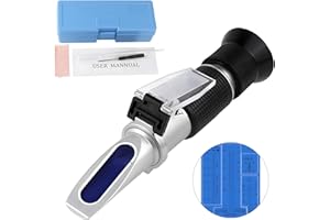 VUTLACE 4-in-1 Antifreeze Refractometer, Ethylene & Propylene Glycol Coolant Tester, for Checking Automotive Cooling Fluid, Battery Acidand Windshield Washer Fluid