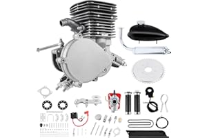 H-YEEU 110cc 2 Temps Kit Moteur Velo Gaz Moteur Kit de Conversion de Vélo pour vélo motorisé Argen