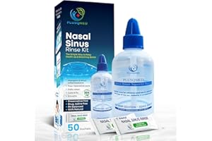PLUSQMED Sinus Rinse Kit mit Quetschflasche und 50 Salzbeuteln, Nasenspülung für Erwachsene und Kinder, Natürliche Nasenbewässerung zur Verstopfungslinderung, Sinus Cleanser