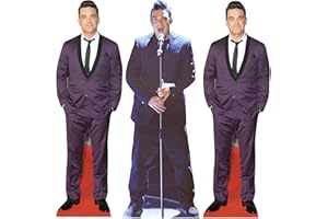 Star Cutouts CS1234 Robbie Williams Regal Top Cutout Pack of Three Cardboard Cutouts Height 31cm - Ideal for Fan Theme, Parties, Birthdays, Surprise Gifts & Room Decorations & Events