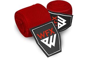 WFX Fasce Boxe 3,5m & 4,5m, Arti Marziali Bende Boxe, Supporto Polso Fascia Box'e per Pugni, Protezione delle Dita, Allenamento Elastica Pesante per Box'e, MMA, Muay Thai
