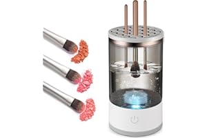 CHEFYUPER Electric Makeup Brush Cleaner Machine,USB Automatic Makeup Brush Cleaner,Quick Wash in Seconds Cosmetic Brushes Cleaning Tools,Hand Free Make up Brush Cleaner Set for Cleaning and Drying