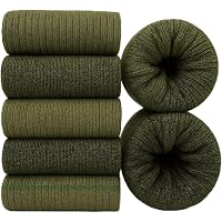 Rozgul® Lana merino da uomo, calda, lunga, spessa, per escursioni, esercito, combattimento, 2,8 tog, misura 6-11, 2 paia, verde, 6-11