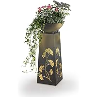 EASYmaxx LED- Pflanzsäule | Dekosäule mit Pflanzschale ca. Ø 32 cm | Integrierte Timerfunktion, warmweiß leuchtende LEDs…