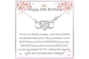 VOSAP 13th 16th 18th Birthday Gifts for Girls, Infinity Heart Necklace 13 16 18 Year Old Gifts for Girls, Unique 13th 16th 18th Birthday Presents for Daughter Granddaughter Niece Sister