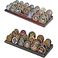 DisplayGifts Challenge Coin Display Stand 4 Row Holder Rack Case Black Finish