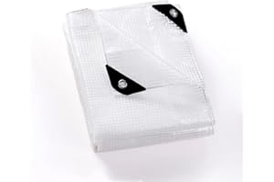 ‎GUARD SHIELD GUARD SHIELD Tarpaulin Waterproof with Eyelets Net Tarpaulin 3 x 6 m Transparent White Tarpaulin 150 g/m² Fabric Tarpaulin Protective Tarpaulin All-purpose Tarpaulin Tear-Resistant UV-Stabilised