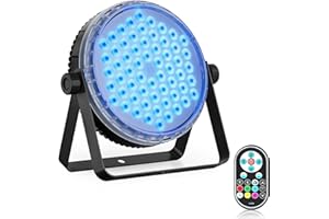 Oloaxolx Foco LED de 120 W con mando a distancia, LED Par RGBW 4 en 1 8CH/DMX512, Luces de escenario Foco de discoteca para fiestas, bodas, bares, clubes, decoración