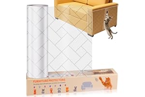 QIANSHOUYAN Protector Sofá Gatos Arañazo 30CM * 5M Adhesivo Protector de Muebles Gatos Mate Antiarañazos Sofa Protector de Sofá Anti Gato para Puerta, Pared, Gabinete (Diseño de celosía)