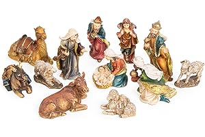 Logbuch-Verlag Weihnachtskrippe 12-TLG. Krippenfiguren Set Krippe Weihnachten Deko 7 cm Figuren Geschenkset Weihnachtsdeko
