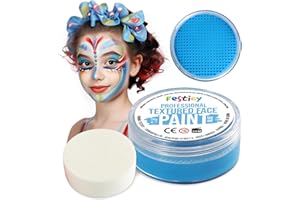 ‎FESTICY Festicy Profi Theaterschminke Blau, 20g inkl. Schwamm I Schminke Karneval 2025 | EN 71-3, Reach Zertifiziert, Aqua Schminke Set, Kinder Schminke Fasching, Faschingsschminke Erwachsene, Blaue Schmink