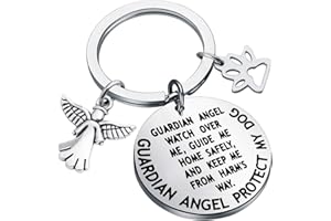 MYOSPARK Guardian Angel Protect My Dog Pet Protection Stainless Steel Pendant Collar Charm